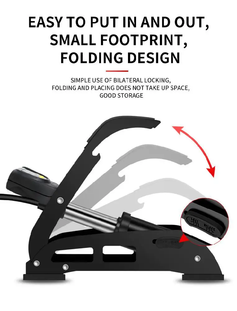 Ножной велосипедный насос с манометром портативный стальной ножной высокого