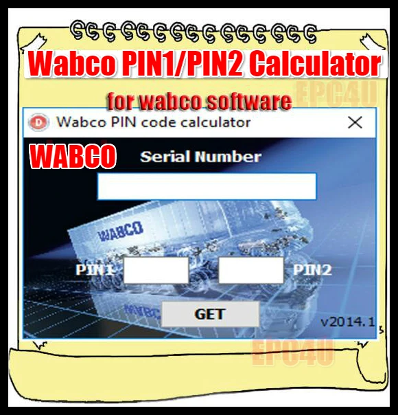 Горячая Распродажа 2020 диагностическое программное обеспечение для Wabco PIN