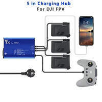 5 in 1 battery charger hub for dji fpv drone remote controller smartphone charging hub intelligent rapid charger accessories