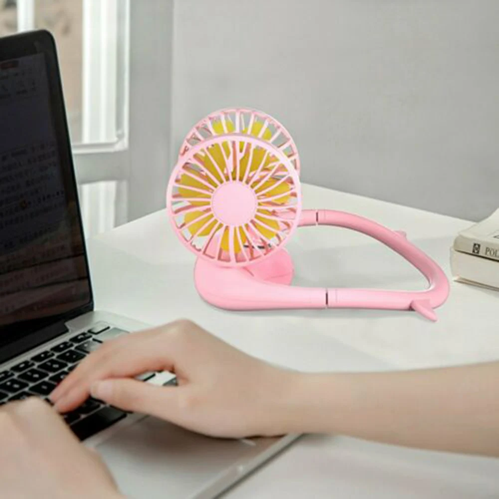 

Mini Neck Fan USB Portable Fan Neckband With Rechargeable Battery Small Desk Fans Handheld Air Cooler Hanging Sport Fan-35