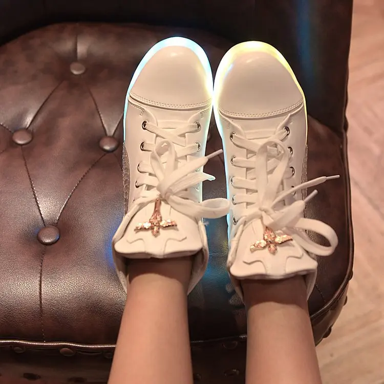 2019 г. новый осенний светильник обувь на плоской подошве с высоким берцем Женская