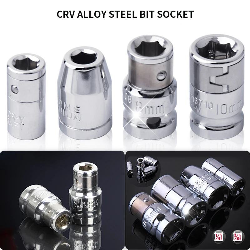 

Hi-Spec 1/4 3/8 1/2 Ratchet Socket Adapter Universal Socket Set Hex Bit Adapter Converter Multitools Torque Wrench Tool Set