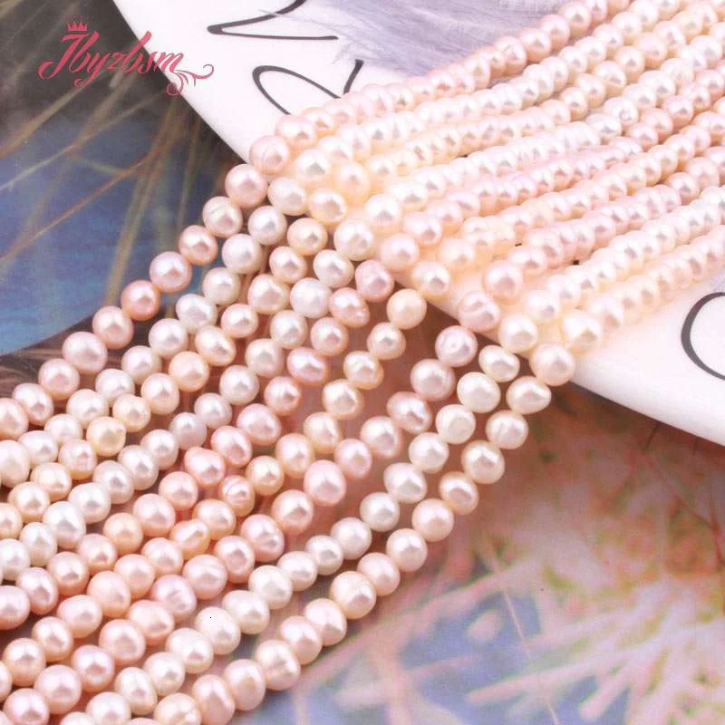 

3-3.9mm Nearround Freshwater Pearl Loose Beads Natural Stone Beads For DIY Necklace Bracelat Earring Jewelry Making Strand 15"