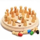 Детские Настольные игры с памятью, деревянные игрушки-пазлы, шахматные фигуры с подбором цветов, вечерние, детские развивающие игрушки Монтессори для дома, 1 набор