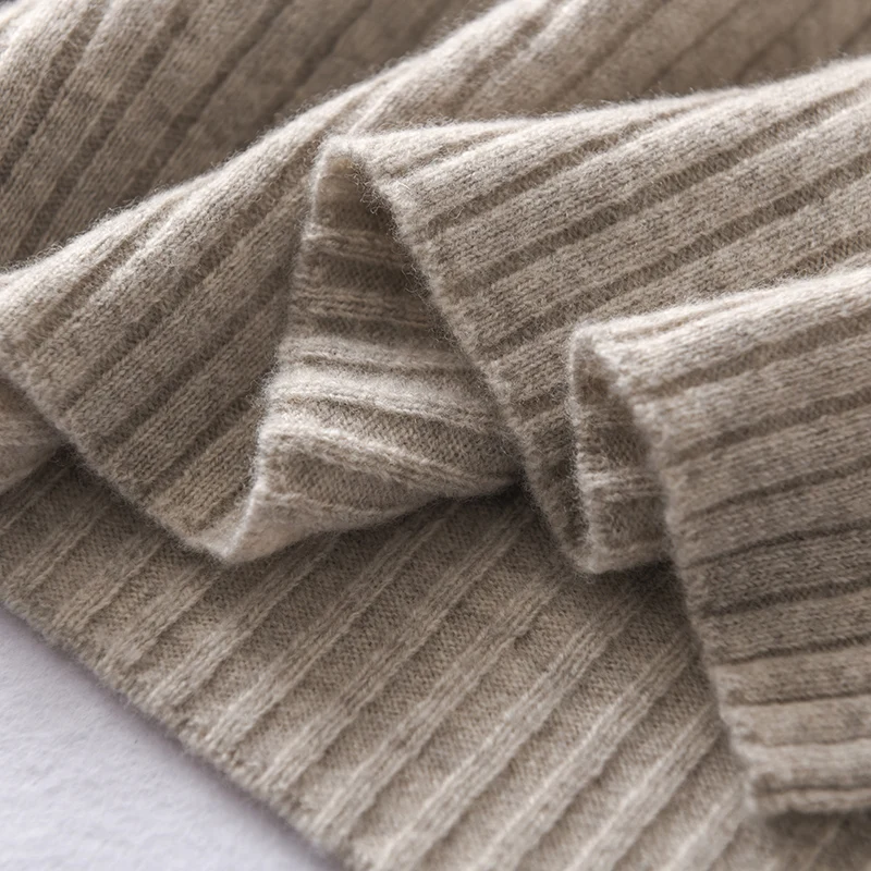 

Autumn And Winter New Explosion Round Neck Sweater Women's 100% Pure Wool Pullover Pit Stripe Split Fork Loose Bottom Knit Top