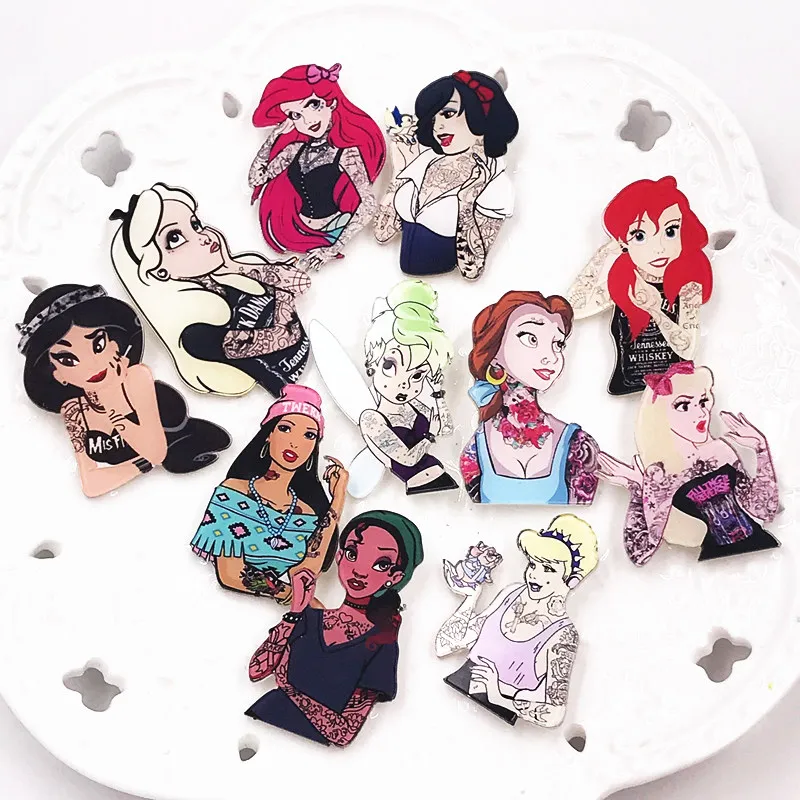 Горячая Распродажа значок Принцесса 1 шт. Брошь булавка Русалочка Белоснежка