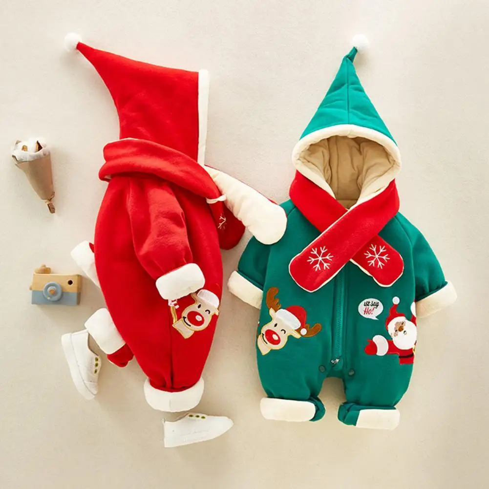 

Износостойкий привлекательный эластичный выцветающий Детский комбинезон с рождественским рисунком для путешествий