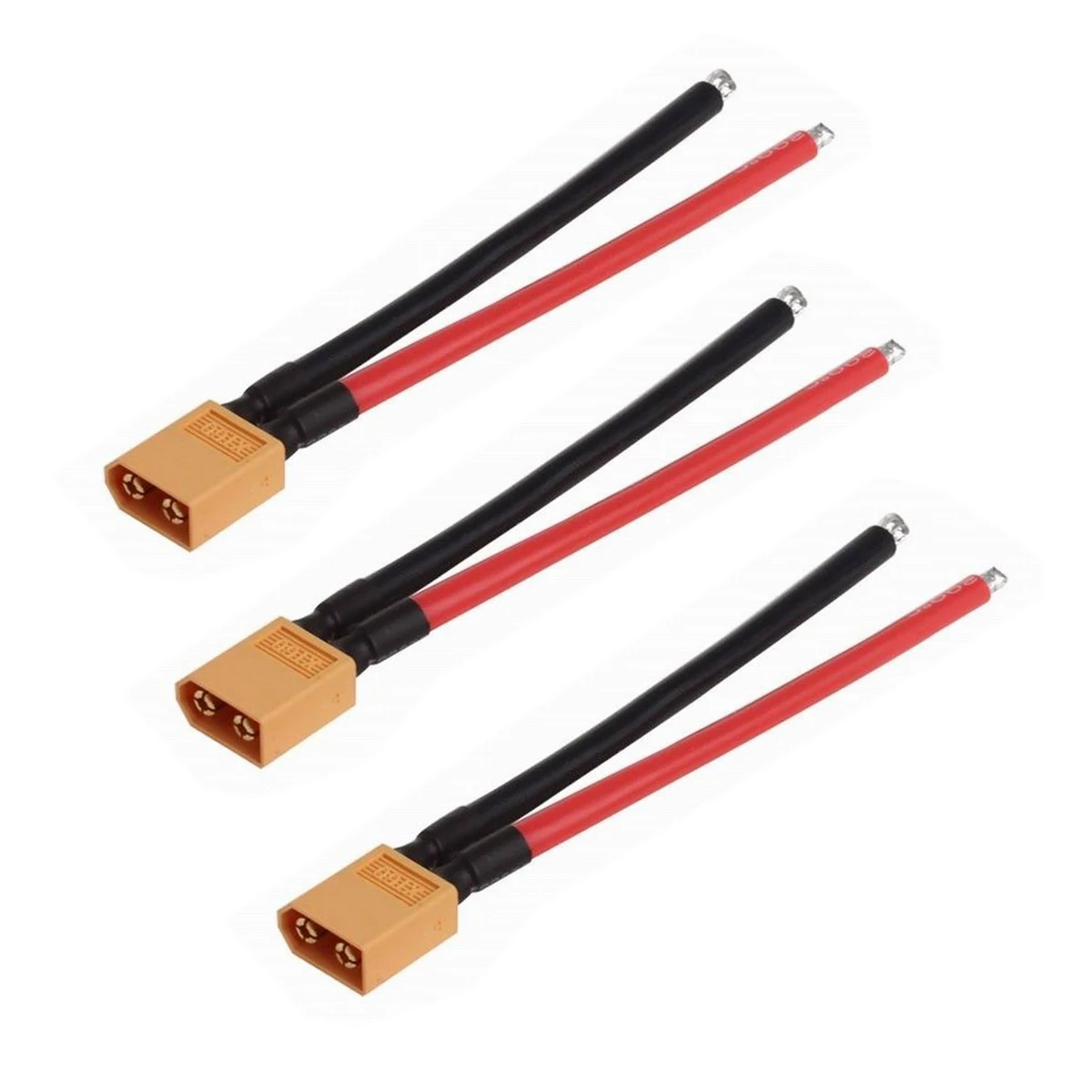 3 шт. XT60 Мужской Разъем 10 см силиконовый провод 12AWG кабель для RC Quadcopter FPV