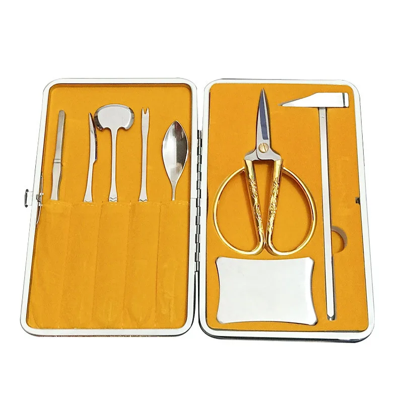 8 Uds utensilios para marisco inoxidable Acero cangrejo langosta galletas recoge cuchillo y tenedor y cuchara martillo aguja tijeras de cocina conjunto de herramientas-3