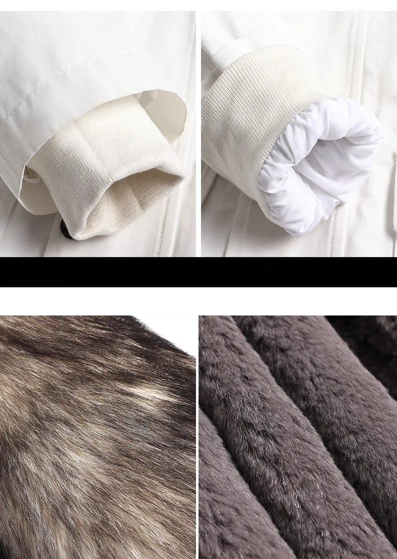 Мужская зимняя куртка с подкладкой из натурального кроличьего меха размеры до