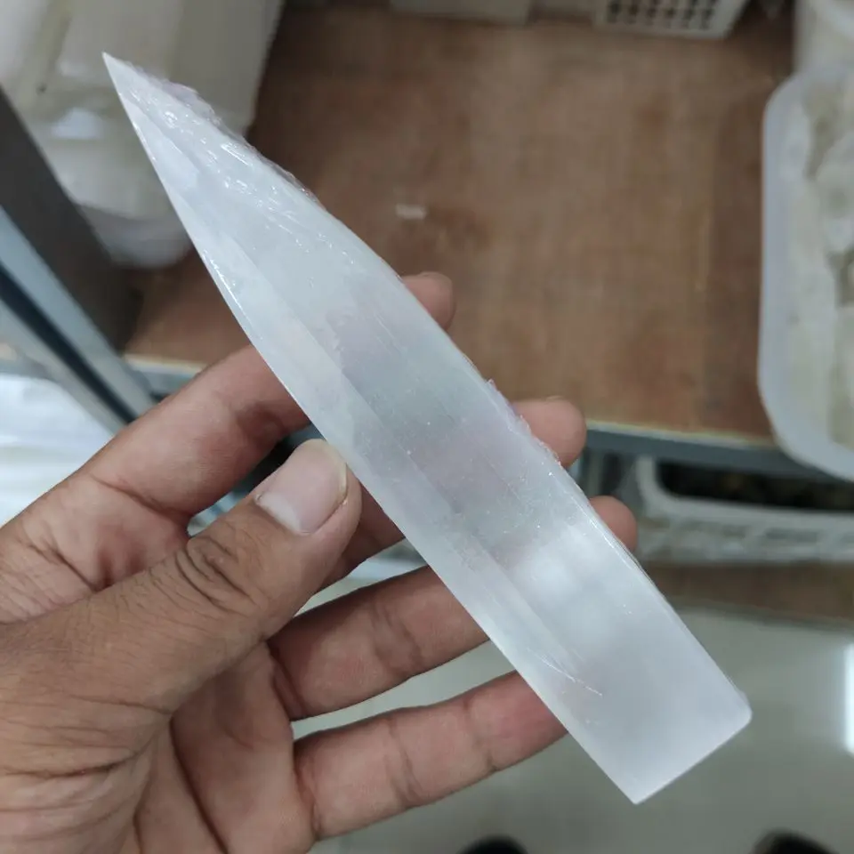 

CLEAR Gypsum SELENITE Healing WAND w POINT1pcs