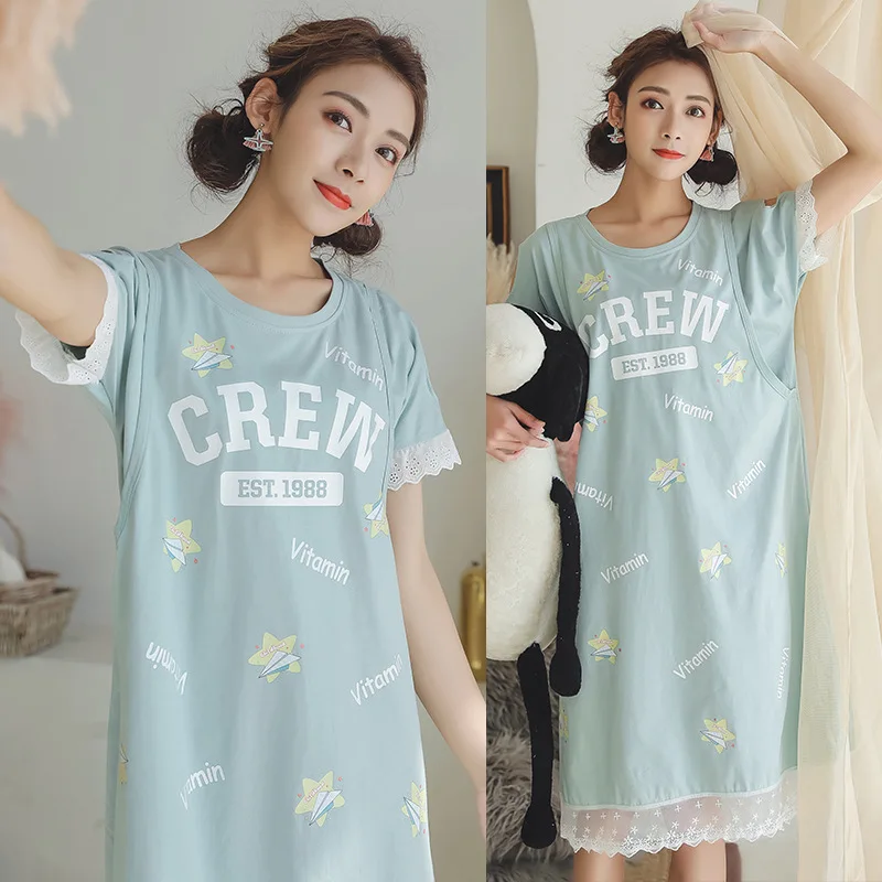 

Maternity Breastfeeding Nursing Nightgowns Room Wear Sleepwear Nightie Mothers Nightwear Breast Feeding Pajamas Pregnancy Dress