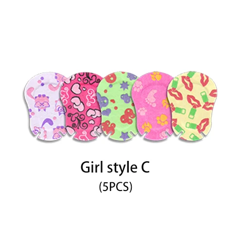 New Children's Color Squint Amblyopia Eye Patch Eye Full Cover Opaque Child Amblyopia Training Orthoptic Eyeshade Large Pattern - Цвет: 5pcs Girl style C