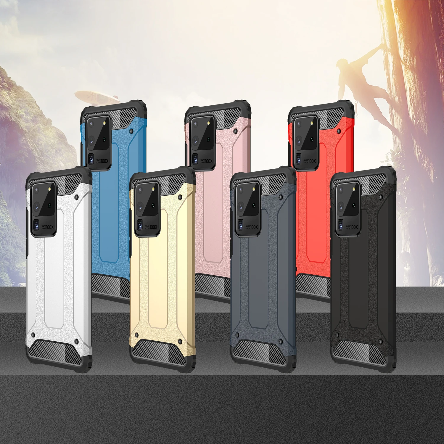 

Fashion Armor Rugged Heavy Shockproof Colors Phone Case For Samsung Galaxy Note 20 S20 Plus Ultra FE Anti Fall Protection Cover