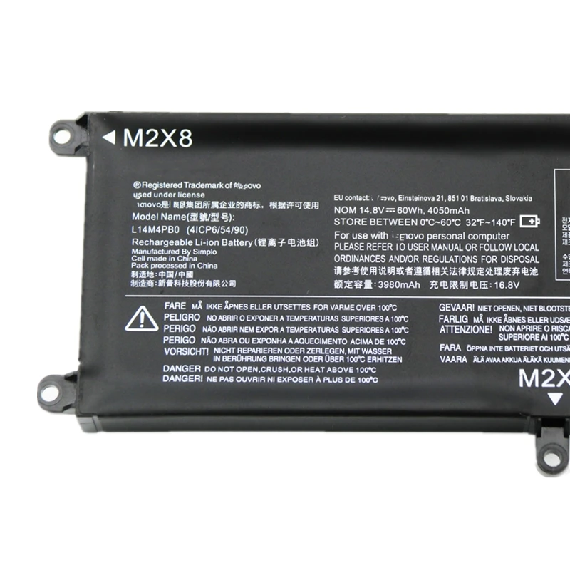 Оригинальный аккумулятор L14M4PB0 L14S4PB0 4ICP6/54/90 для ноутбука 14 8 В 60 Вт/ч спасателей Lenovo