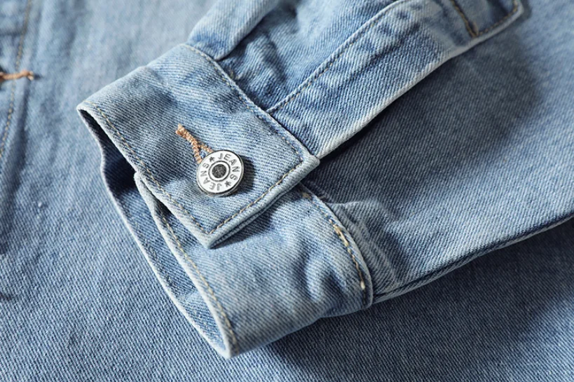 Denim Shirt Men Embroidery Solid Color Pocket Long Sleeve Shirts Male Fashion Sports Loose Plus Size Blouse New Arrival | Мужская одежда