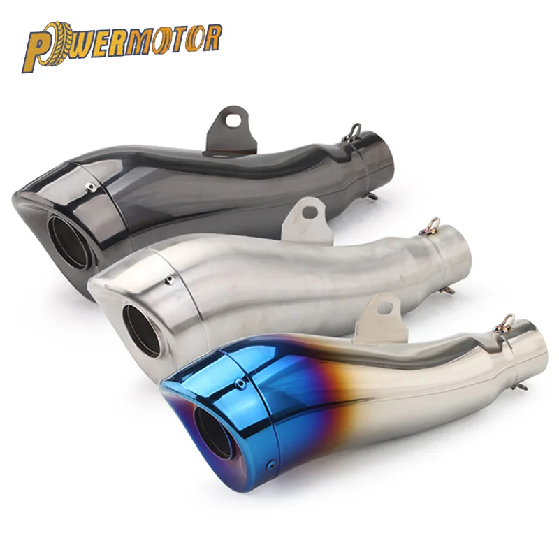 

Universal 36-51mm Dolphin Shape Motorcycle Steel GP Exhaust Muffler Pipe For Yamaha Honda YZF R6 MT09 Cafe Racer Z750