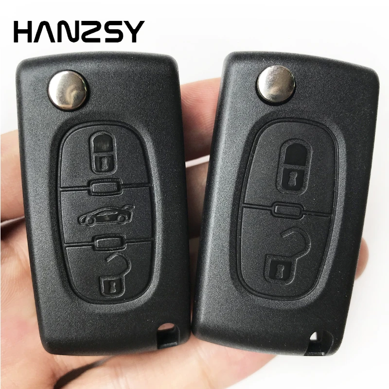 Чехол для автомобильных ключей с 2 3 кнопками Peugeot 207 407 307 107 Citroen C4 C3 C2 откидной