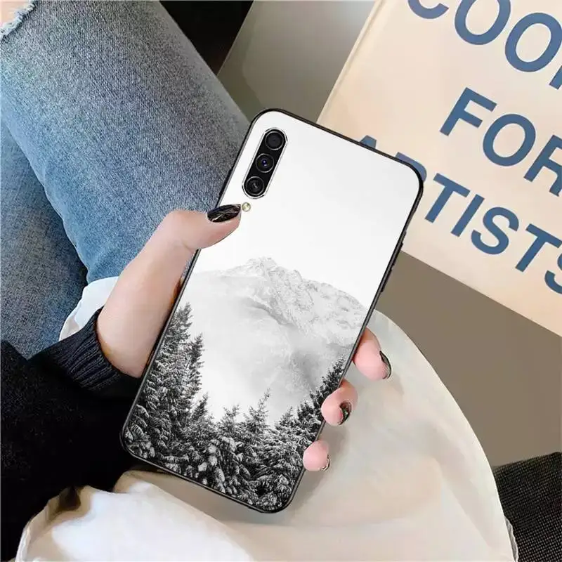 

White Mountain Pine Tree Forest Mountain Phone Case For Samsung S 9 10 20 A 10 21 30 31 40 50 51 71 s note 20 j 4 2018 plus