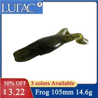 3 pcsbag lutac 105mm 14 6g wobblers lifelike frog soft fishing gear crankbaits silicone artificial lure fishing tackle