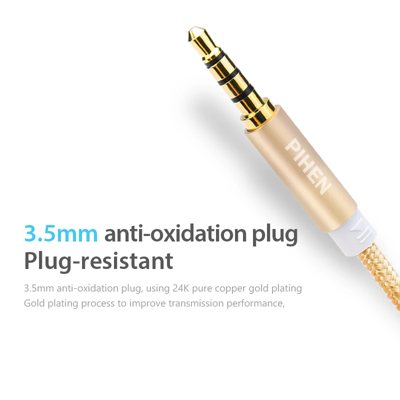 

PIHEN 3.5mm Jack Audio Splitter Cable Male to 2 Female Headphone Microphone Dual Interface AUX Cable Stereo Live Broadcast Sing