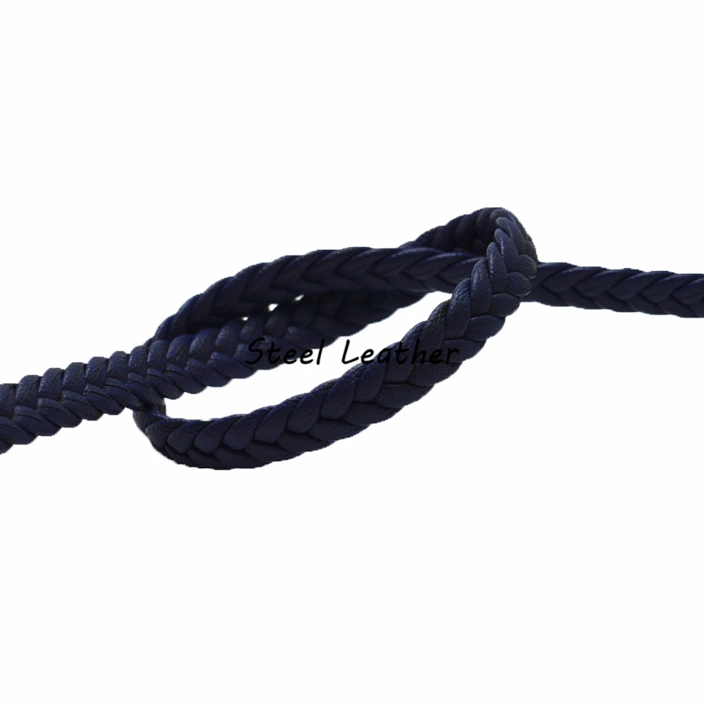 Шнур Кожаный Плетеный синий 10 м/лот около 7 х 3 мм | Украшения и аксессуары
