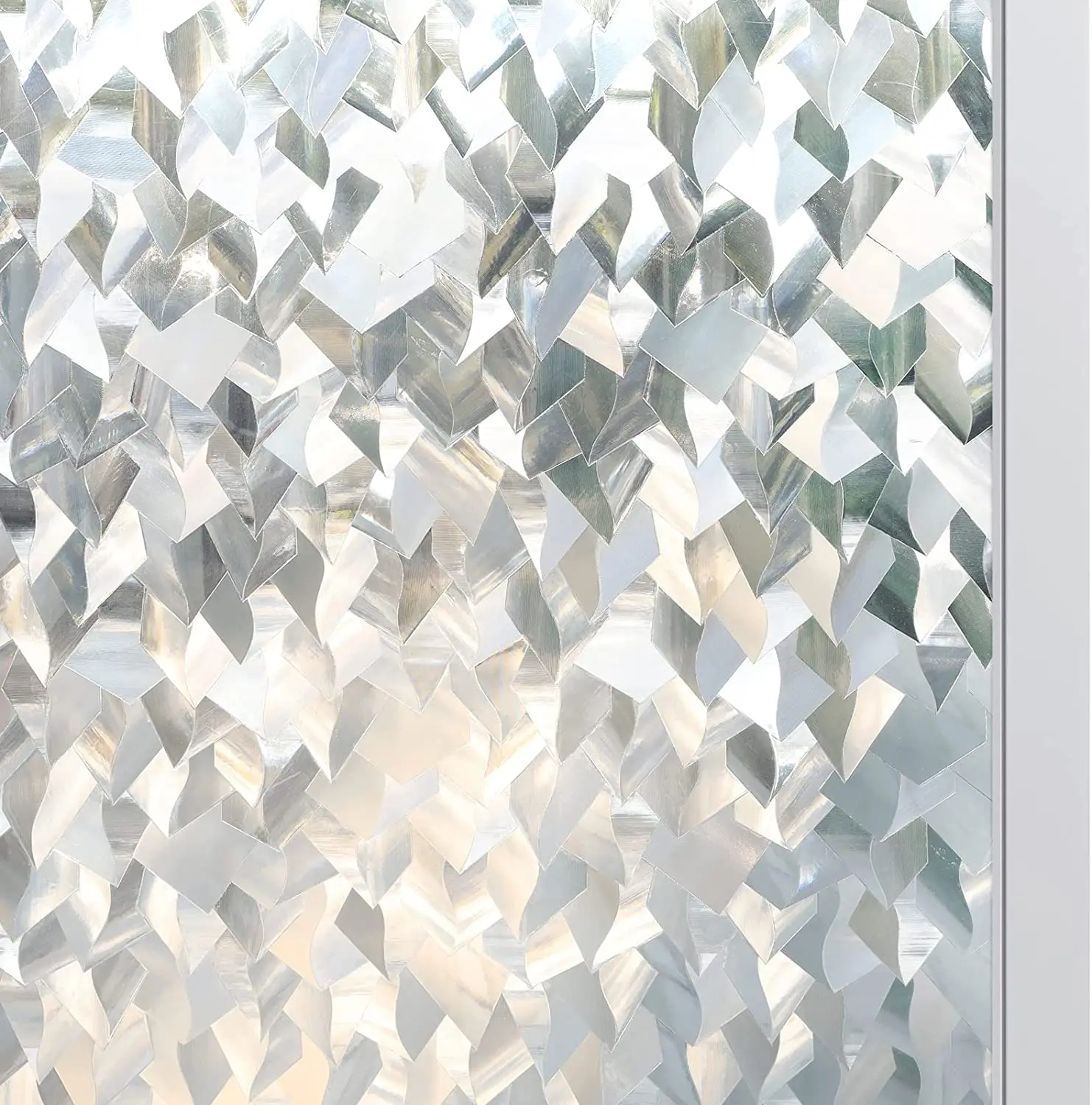 

YaJing Window Privacy Film 3D Decorative Stained Glass Film, Static Cling Door Window Covering Removable Vinyl Window Stickers