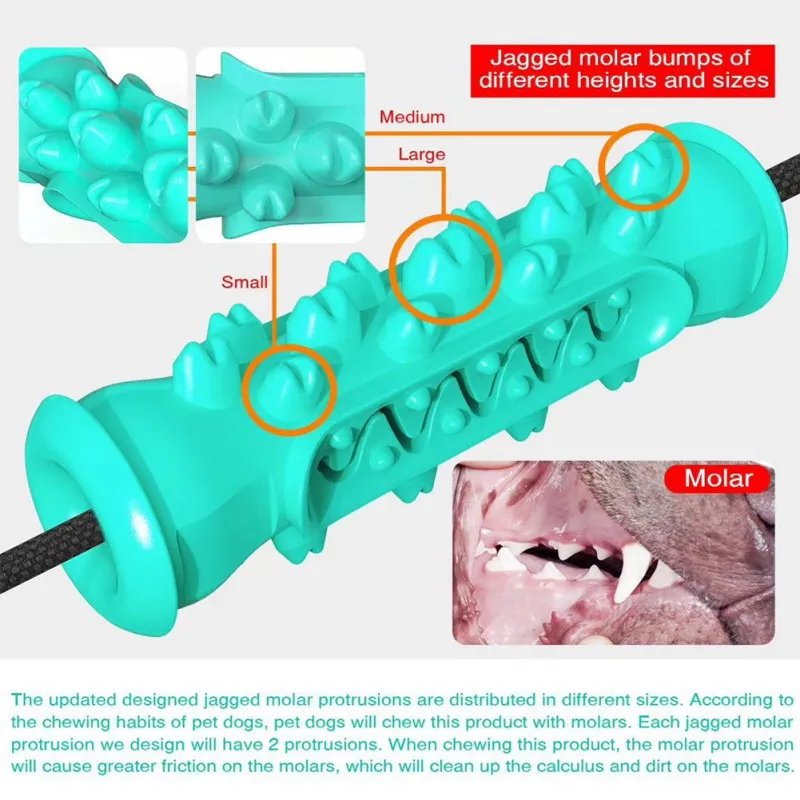 

Rubber Bones Chew Dog Toy With Rope Pet Dog Interactive Toys Molar Stick Chew Toys For Dog Clean Toothbrush Dog Accessories