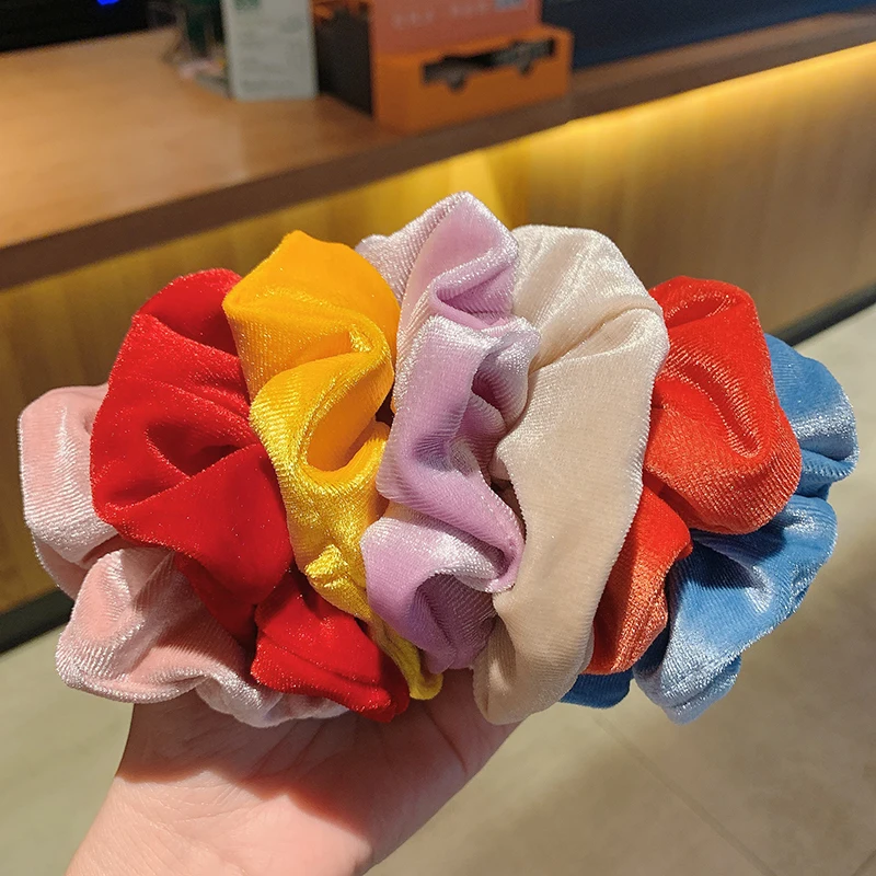 

1PC Fashion Elastic Velvet Scrunchies For Girl Women Rubber Hair Bands Hair Rope Ponytail Holder Hair Tie Gum Hair Accessories