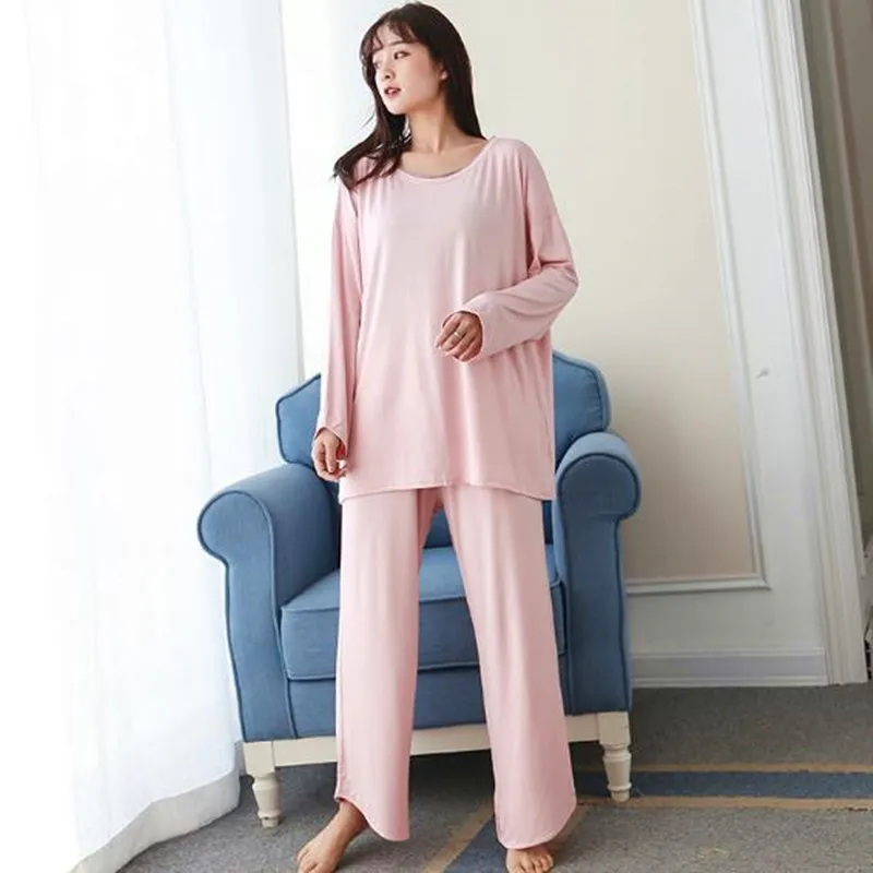 

Pajamas for women new modal cotton pyjamas women autumn winter sleepwear set casual loose home clothes korean pijama feminino