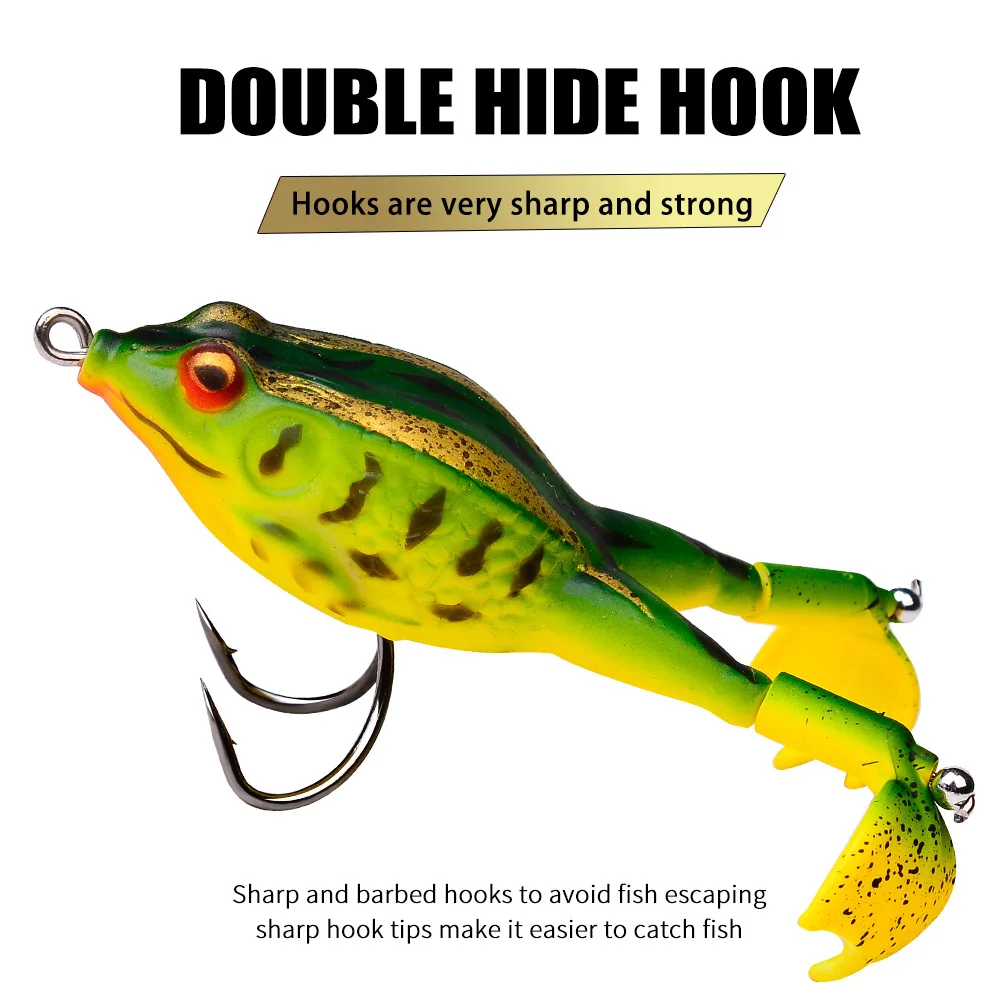 

10PCS Double Propeller Frog Soft Bait Silicone Bait Fishing Soft Bait Spinner Squid Torpedo Leapfrog Jig Jig Jig Troll Soft Bait