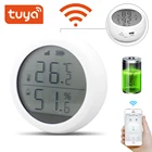 Датчик температуры и влажности Tuya с Wi-Fi, цифровой гигрометр с ЖК-дисплеем для умного дома
