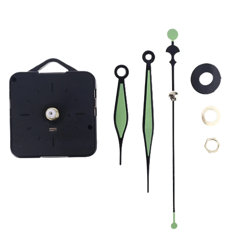 Зеленые светящиеся кварцевые настенные часы механизм вращения шпинделя детали