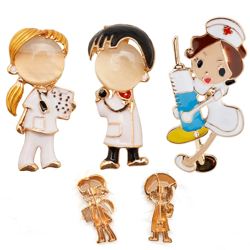 

Doctor Nurse Brooch Fashion Jewelry Opal Enamel Pin Clothes Backpack Brooches Pins Women Men Jewelry Accessories