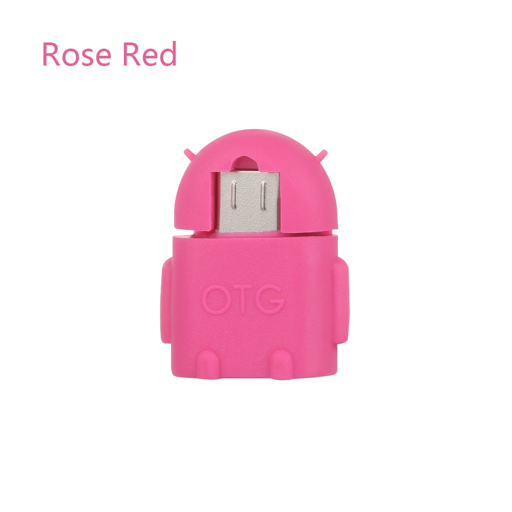 Rose Red Микро USB к USB 2,0 Мини робот OTG адаптер конвертер для Android телефон Мышка для планшета USB флэш-накопители Аксессуары для мобильных телефонов - Цвет: Rose Red