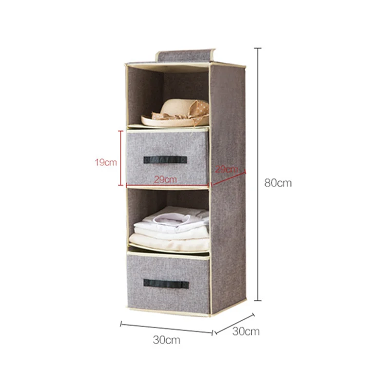 

Clothing Storage Closet Layered Home Clothes Socks Fabric Wall Hanging Drawer Type Clothing Storage Cotton And Linen Hanging Bag