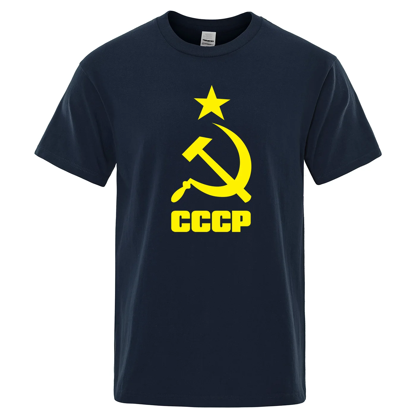 Мужская футболка, лето, CCCP, русские футболки для мужчин, для СССР, Советского Союза, Мужская футболка с коротким рукавом, футболки для мужчин, футболки из хлопка с круглым вырезом - Цвет: dark blue 6