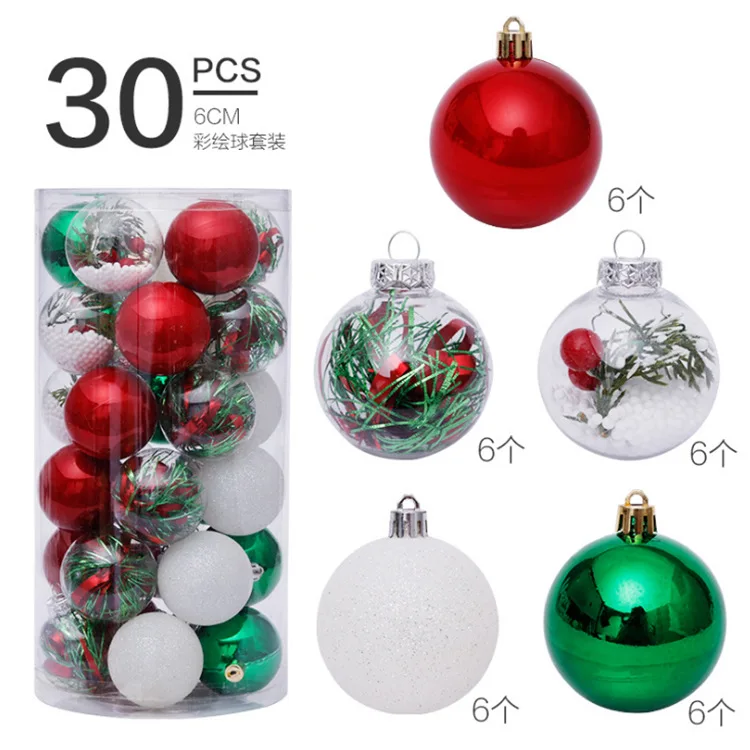 

30 Pcs/Set Christmas Ornaments Balls Tree Ball Baubles Colorful Xmas Deco Decorative for Home New Year Christmas Decoration