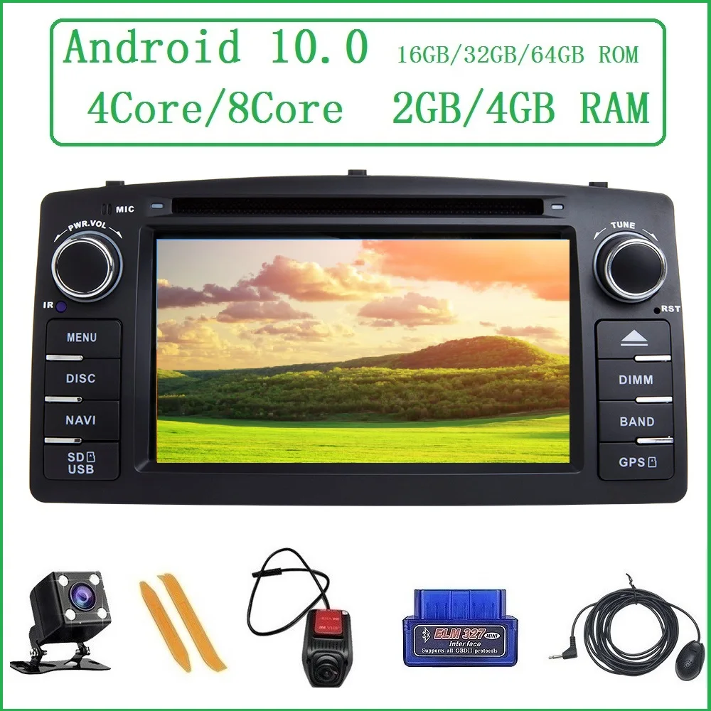 

GPS-навигатор ZLTOOPAI для Toyota Corolla E120 BYD F3 Android 10,0, мультимедийный плеер с радио и FM-радио на рулевом колесе
