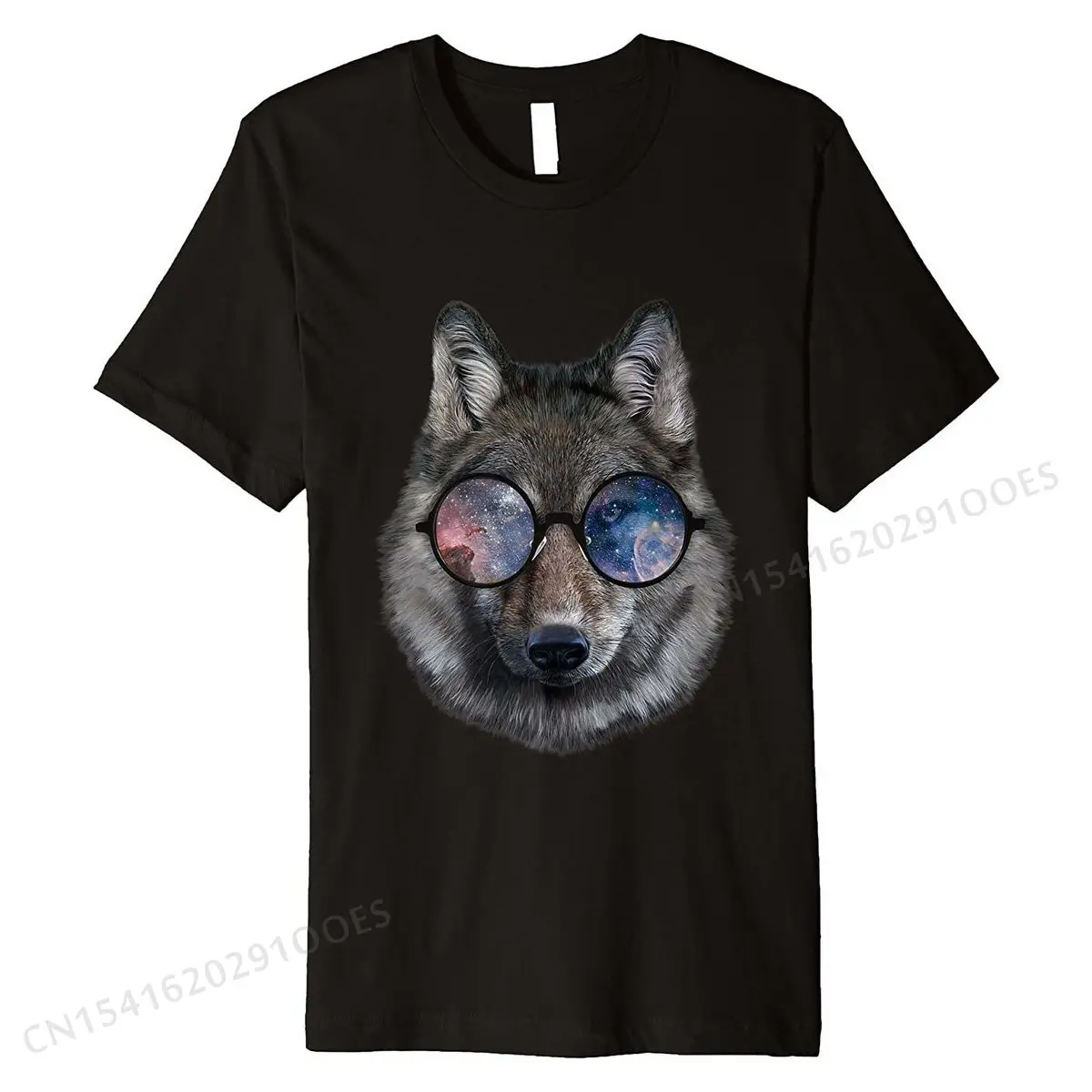 

Gray Wolf in Space Galaxy Retro Round Sunglass T-Shirt Casual Normal Tops Tees Faddish Cotton Men Tshirts