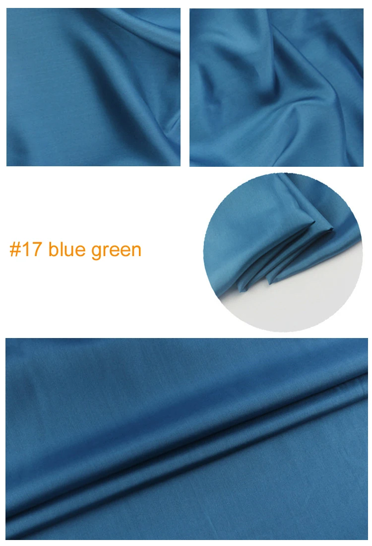 17 blue green Чистый шелк тутового шелкопряда подкладка ткань habutai Tissu - Цвет: 17 blue green