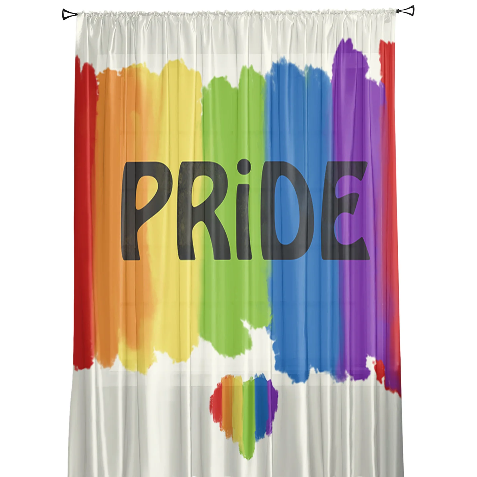 Радужные полосатые прозрачные шторы Pride для гостиной спальни кухни шифоновые