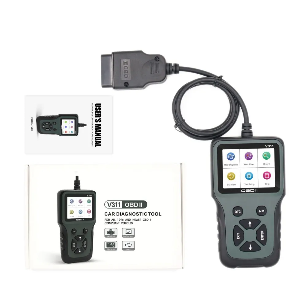 Диагностический сканер ошибок V311 EOBD OBD2 считыватель кодов для автомобильного