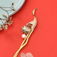 925 sterling silver golden hair sticks ethnic cloud crane bird accessories 2021 fine hairwear ancient ornaments chinese style