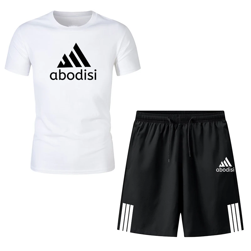 

Brand Summer Men's Tracksuit 2 Piece Short Sleeve Men T-shirt+Men's Shorts Basketball Tracksuit Man Brand Sportswear Men's Sets