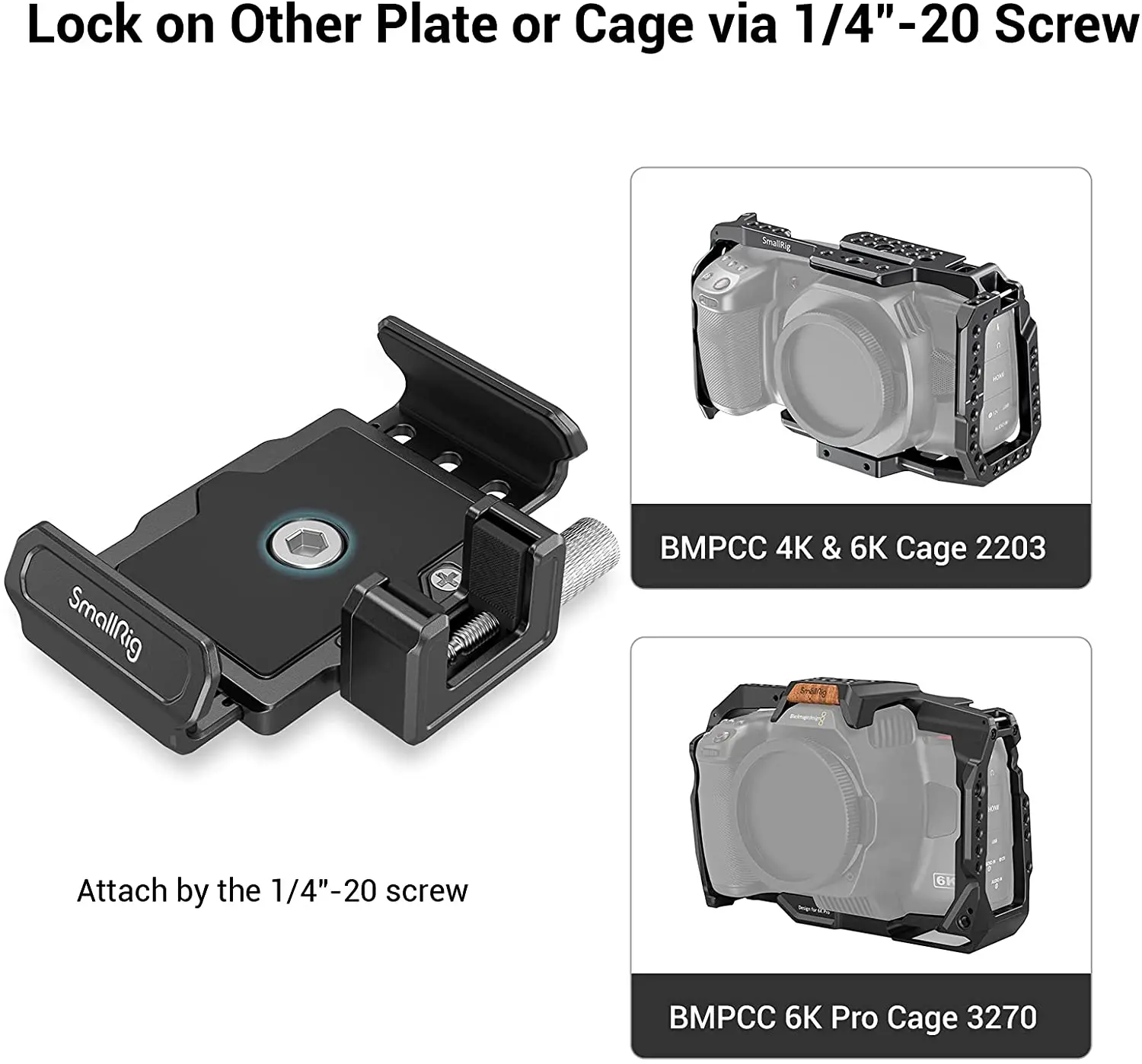 Крепление SmallRig T5/T7 SSD для BMPCC 6K PRO Samsung совместимое с Cage Pro 3272 | Электроника