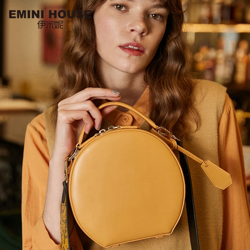 EMINI HOUSE модная круглая сумка роскошные сумки женские дизайнерские из спилка через