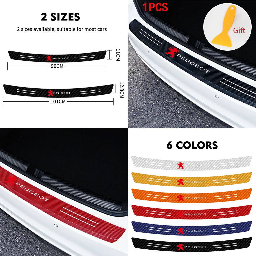 

Auto Accessorie 1PCS 3D Carbon Fiber Waterproof Protection Film Car Trunk Guard Plate Car Sticker For Peugeot 206 207 3008 5008