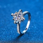 1 карат муассанит обручальное кольцо для женщин 14 к позолоченные кольца из стерлингового серебра с бриллиантами обручальное кольцо свадебный комплект ювелирных изделий