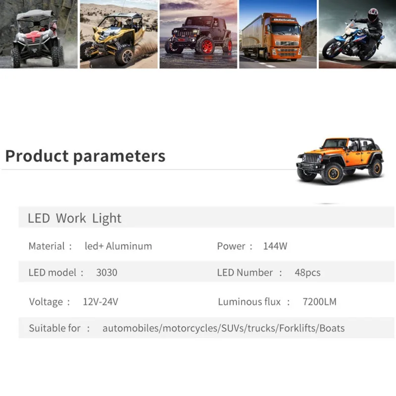 

Automobile Big Vision 48LED Work Light High Efficiency And Energy Saving Automobile Fog Lamp Accessories